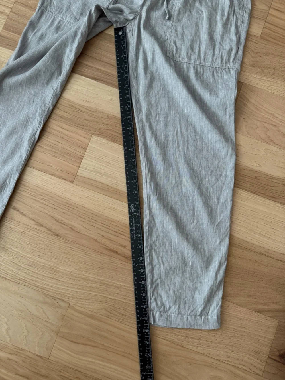 Lou & Grey for Loft Pants Womens Medium Gray Linen Blend Casual Elastic Pull On